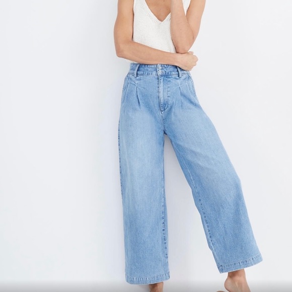 Madewell Denim - Pleated Wide-Leg Jeans in Kinnon Wash